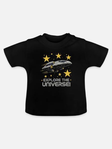 RAUMSCHIFFE - Baby Bio-T-Shirt mit Rundhals - Schwarz