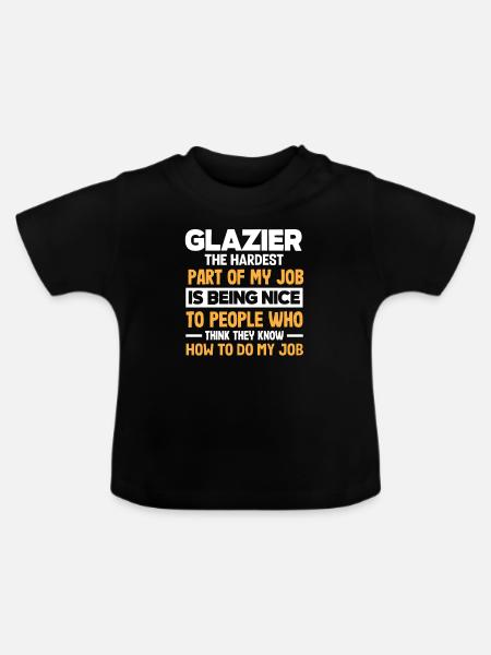 Glaser Geschenk - Baby Bio-T-Shirt mit Rundhals - Schwarz