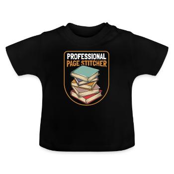 Bookbinder - Baby Organic T-Shirt with Round Neck - black - Front