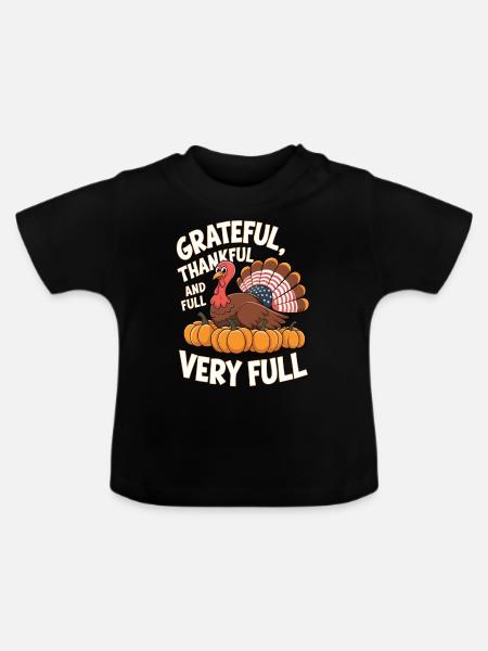 Lustiger Thanksgiving Truthahn - Baby Bio-T-Shirt mit Rundhals - Schwarz