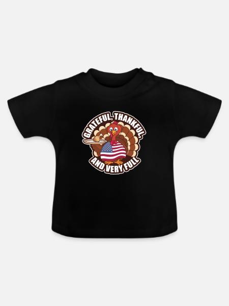Lustiger Thanksgiving Truthahn - Baby Bio-T-Shirt mit Rundhals - Schwarz