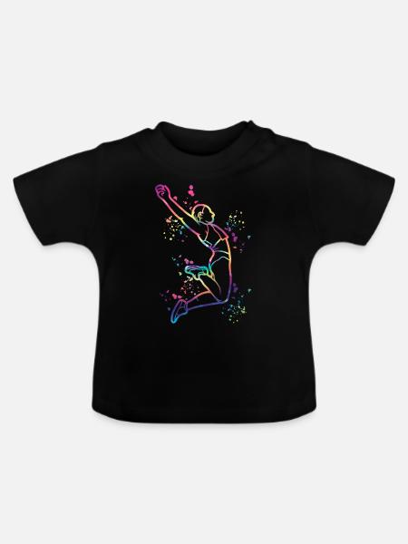 Weitspringer Weitspringen Kinder Weitsprung - Baby Bio-T-Shirt mit Rundhals - Schwarz