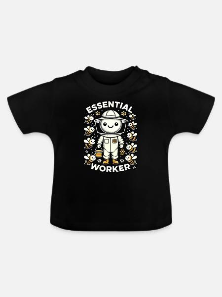 Unverzichtbare Arbeitskraft - Baby Bio-T-Shirt mit Rundhals - Schwarz