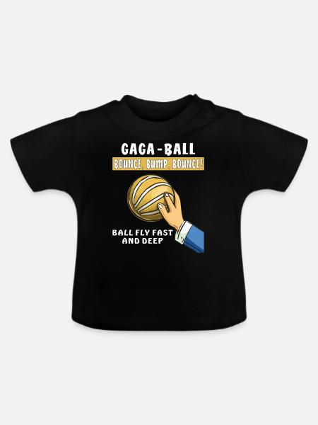 GAGA BALL BOUNCE, BUMP, BOUNCE! - Baby Bio-T-Shirt mit Rundhals - Schwarz