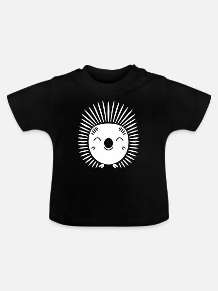Stachelschwein - Baby Bio-T-Shirt mit Rundhals - Schwarz