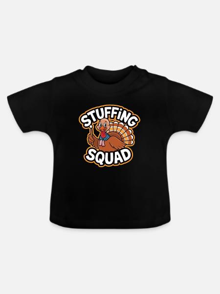 Lustiger Thanksgiving Truthahn - Baby Bio-T-Shirt mit Rundhals - Schwarz