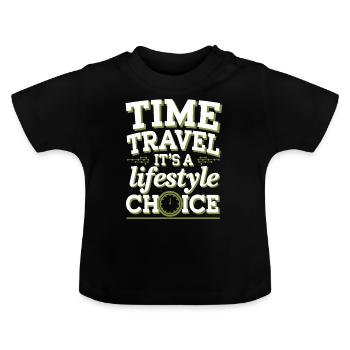 Passionné de science-fiction et de voyage dans le temps - T-shirt bio col rond Bébé - noir - Devant