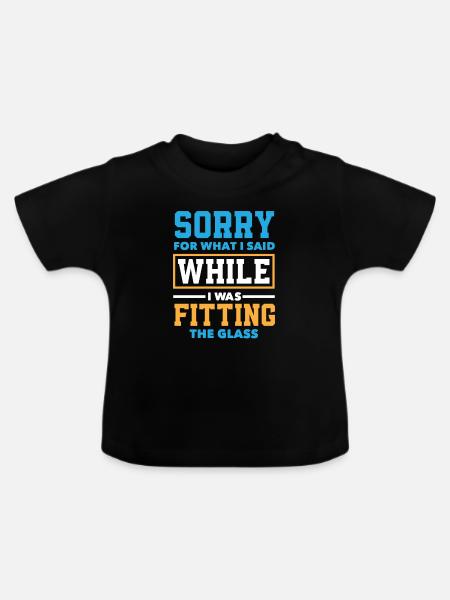 Glaser Geschenk - Baby Bio-T-Shirt mit Rundhals - Schwarz