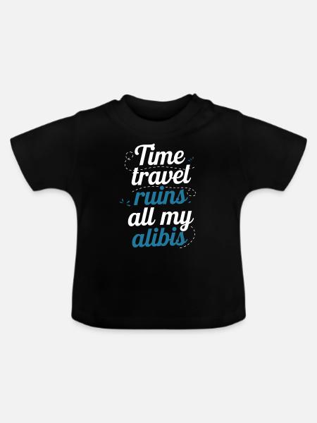 Zeitreise-sci-fi-enthusiast Und Zeitmaschine - Baby Bio-T-Shirt mit Rundhals - Schwarz