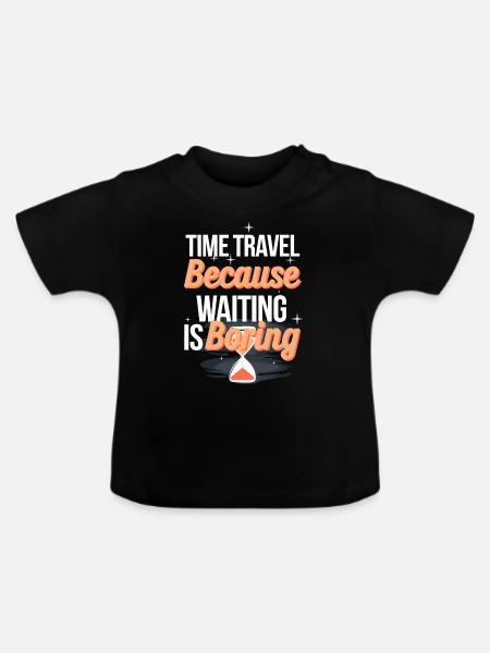 Zeitreise-sci-fi-enthusiast Und Zeitmaschine - Baby Bio-T-Shirt mit Rundhals - Schwarz