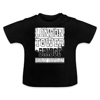 Tower Bridge de Londres, Angleterre Bridge City - T-shirt bio col rond Bébé - noir - Devant