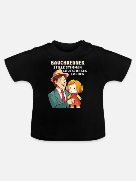 BAUCHREDNER STILLE STIMMEN LAUTSTARK - Baby Bio-T-Shirt mit Rundhals - Schwarz