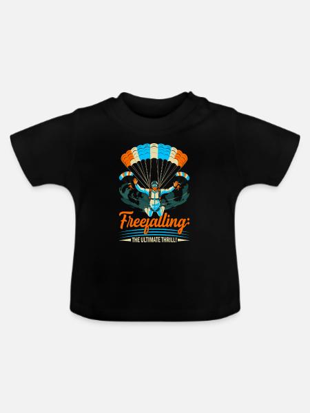 Freier Fall: der ultimative Nervenkitzel! - Baby Bio-T-Shirt mit Rundhals - Schwarz
