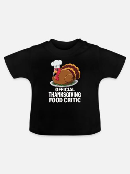 Lustiger Thanksgiving Truthahn - Baby Bio-T-Shirt mit Rundhals - Schwarz