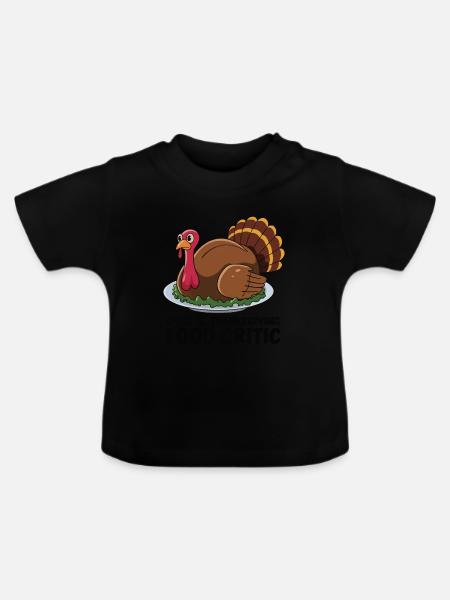 Lustiger Thanksgiving Truthahn - Baby Bio-T-Shirt mit Rundhals - Schwarz