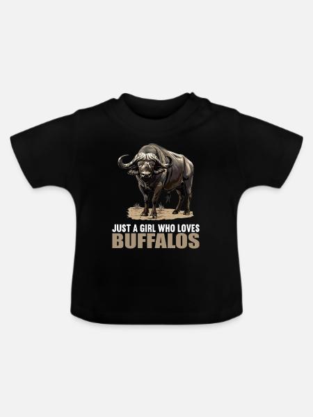 Buffalos Buffalo Büffel - Baby Bio-T-Shirt mit Rundhals - Schwarz