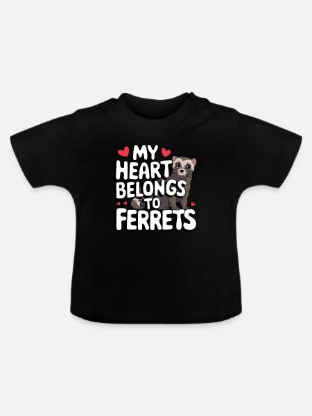 Frettchenbesitzer, Frettchenliebhaber, Süßes - Baby Bio-T-Shirt mit Rundhals - Schwarz