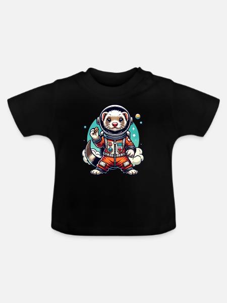 Frettchenbesitzer, Frettchenliebhaber, Süßes - Baby Bio-T-Shirt mit Rundhals - Schwarz