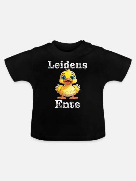 Leidens Ente - Baby Bio-T-Shirt mit Rundhals - Schwarz