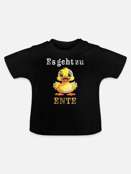 Es geht zu Ente - Baby Bio-T-Shirt mit Rundhals - Schwarz