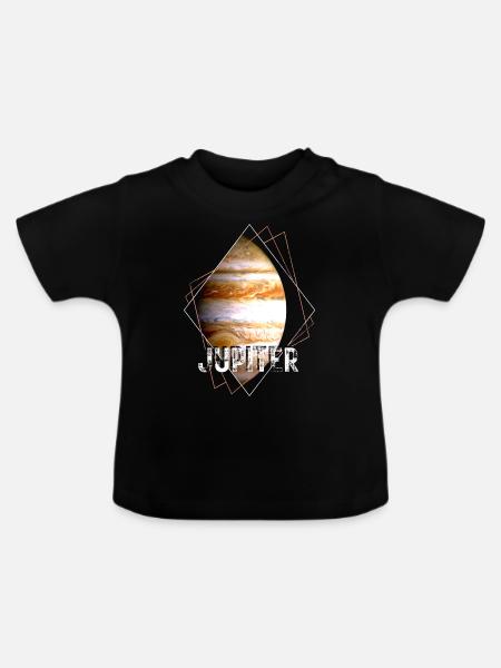 Jupiter Planet Sonnensystem - Baby Bio-T-Shirt mit Rundhals - Schwarz