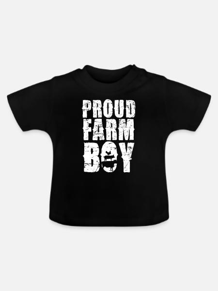Stolzer Bauernjunge Landleben - Baby Bio-T-Shirt mit Rundhals - Schwarz