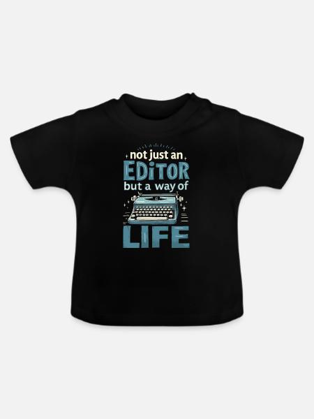 Editor - Baby Bio-T-Shirt mit Rundhals - Schwarz