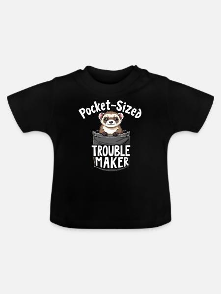 Frettchenbesitzer, Frettchenliebhaber, Süßes - Baby Bio-T-Shirt mit Rundhals - Schwarz