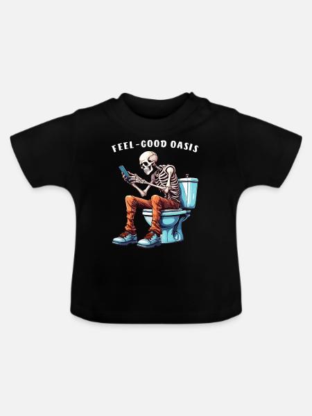 TOILET SMARTPHONE FEEL-GOOD - Baby Bio-T-Shirt mit Rundhals - Schwarz