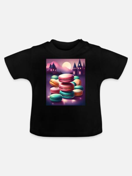 Fantastische Baiser-Makronen - Baby Bio-T-Shirt mit Rundhals - Schwarz
