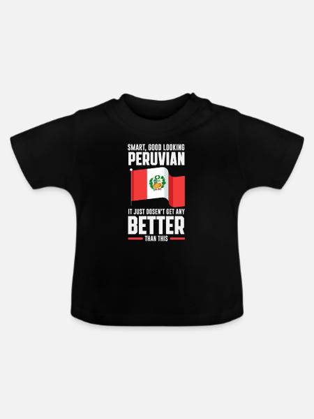 Peru Peruaner Geschenk - Baby Bio-T-Shirt mit Rundhals - Schwarz