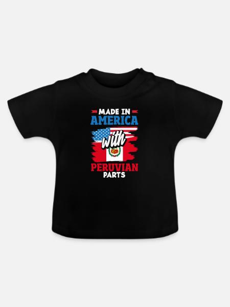 Peru Peruaner Geschenk - Baby Bio-T-Shirt mit Rundhals - Schwarz