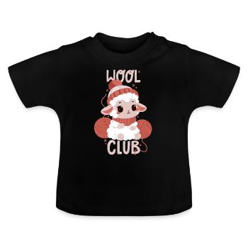 Club de laine - T-shirt bio col rond Bébé - noir - Devant
