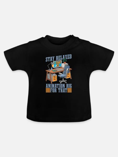 Animator - Baby Bio-T-Shirt mit Rundhals - Schwarz