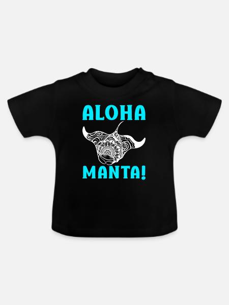 Mantarochen Großer Manta Meeresbewohner - Baby Bio-T-Shirt mit Rundhals - Schwarz