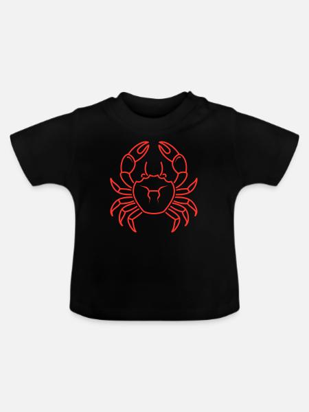 Krebs - Baby Bio-T-Shirt mit Rundhals - Schwarz