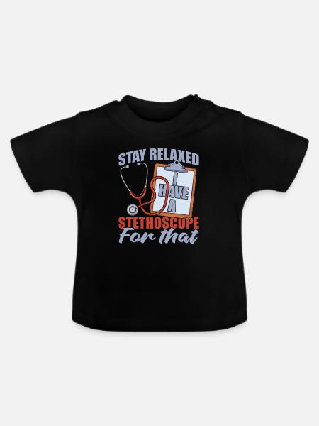 Arzthelferin - Baby Bio-T-Shirt mit Rundhals - Schwarz