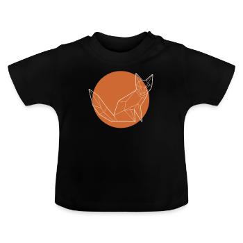 Lineart Caninae Rotfuchs Canidae Fuchs Liebhaber Fuchs - Baby Bio-T-Shirt mit Rundhals - Schwarz - Vorne