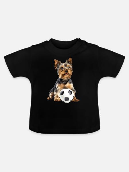 Yorkshire Terrier - Baby Bio-T-Shirt mit Rundhals - Schwarz