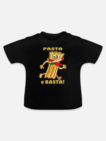 Pasta e Basta - Baby Bio-T-Shirt mit Rundhals - Schwarz