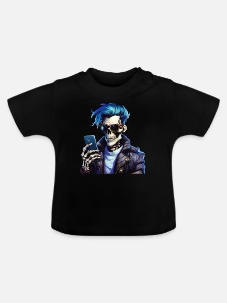 SKELETT MANN - Baby Bio-T-Shirt mit Rundhals - Schwarz
