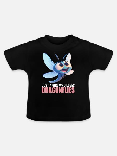 Libellen Libelle - Baby Bio-T-Shirt mit Rundhals - Schwarz