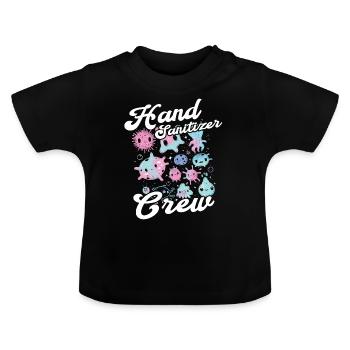 Hand sanitizer Hand washing - Baby Organic T-Shirt with Round Neck - black - Front