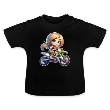 Motocross Femmes Filles Fille - T-shirt bio col rond Bébé - noir - Devant