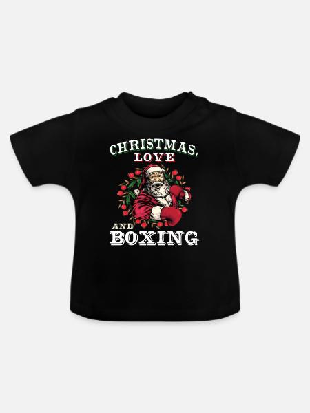 Christmas Love Boxing Boxer Weihnachtsgeschenk - Baby Bio-T-Shirt mit Rundhals - Schwarz