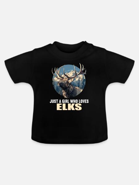 Elche Elch - Baby Bio-T-Shirt mit Rundhals - Schwarz