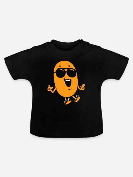 Erdnuss - Baby Bio-T-Shirt mit Rundhals - Schwarz