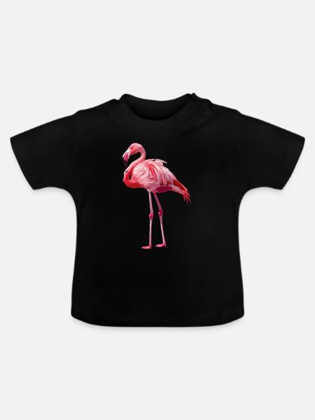 Flamingos Flamingo - Baby Bio-T-Shirt mit Rundhals - Schwarz