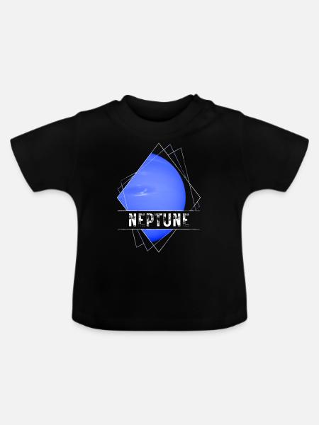 Neptun Planet - Baby Bio-T-Shirt mit Rundhals - Schwarz