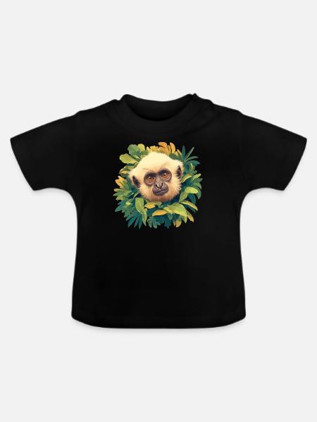 Gibbons Gibbon - Baby Bio-T-Shirt mit Rundhals - Schwarz